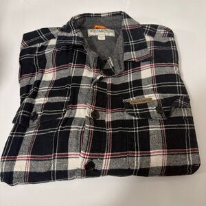 Field & Stream Black and White Plaid Flannel